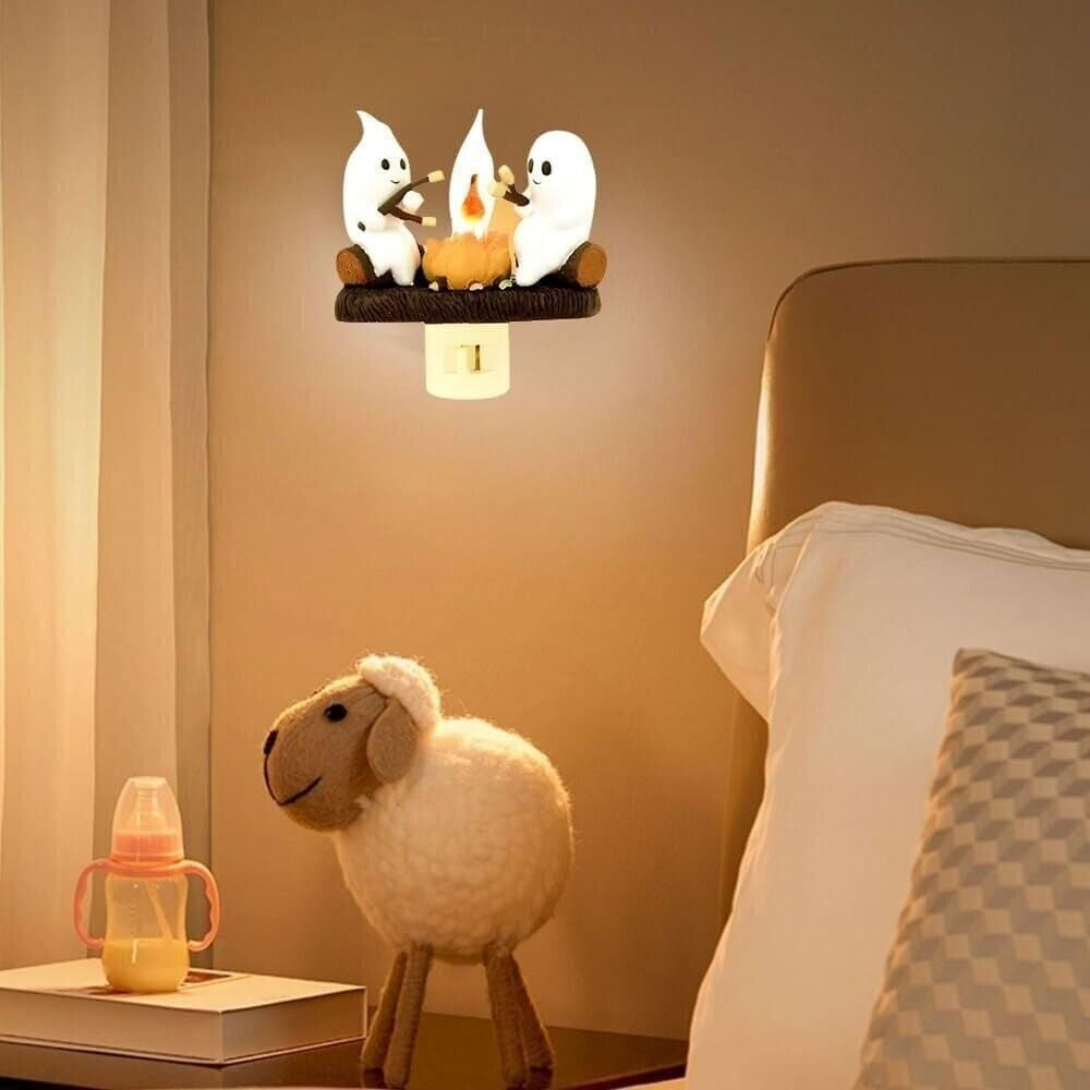 Halloween Decorations, Ghost Campfire Flickering Nightlight, 3D Sculpture 1 Pack