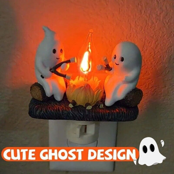 Halloween Decorations, Ghost Campfire Flickering Nightlight, 3D Sculpture 1 Pack