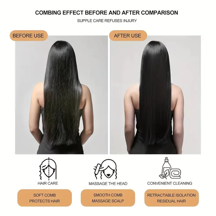 Self-Cleaning Scalp Massage Comb Air-Bag Hair Comb Portable Anti-Detangling Hair Brush for Hair Styling One-Key Cleaning Tools