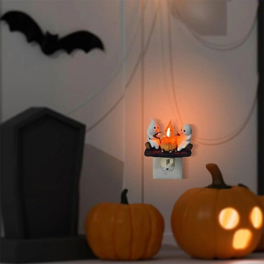 Halloween Decorations, Ghost Campfire Flickering Nightlight, 3D Sculpture 1 Pack