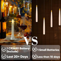 12 Pcs Hanging Floating Candles with Wand Remote (Battery Include), Magic Deco Candles, Flameless Taper Candles Can Be Used as Window Candles for Halloween Party Decor, Warm White