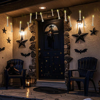 12 Pcs Hanging Floating Candles with Wand Remote (Battery Include), Magic Deco Candles, Flameless Taper Candles Can Be Used as Window Candles for Halloween Party Decor, Warm White