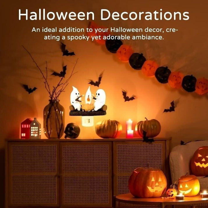 Halloween Decorations, Ghost Campfire Flickering Nightlight, 3D Sculpture 1 Pack