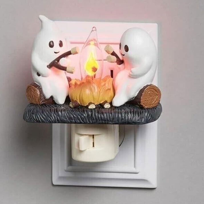 Halloween Decorations, Ghost Campfire Flickering Nightlight, 3D Sculpture 1 Pack