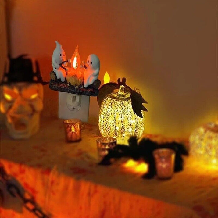 Halloween Decorations, Ghost Campfire Flickering Nightlight, 3D Sculpture 1 Pack